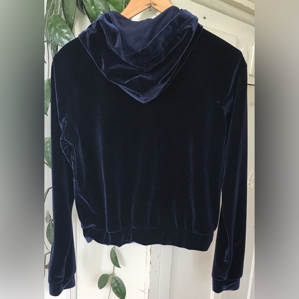 Fabletics | Women’s navy velour gold zipper front hoodie, front pockets size XS - Picture 8 of 13